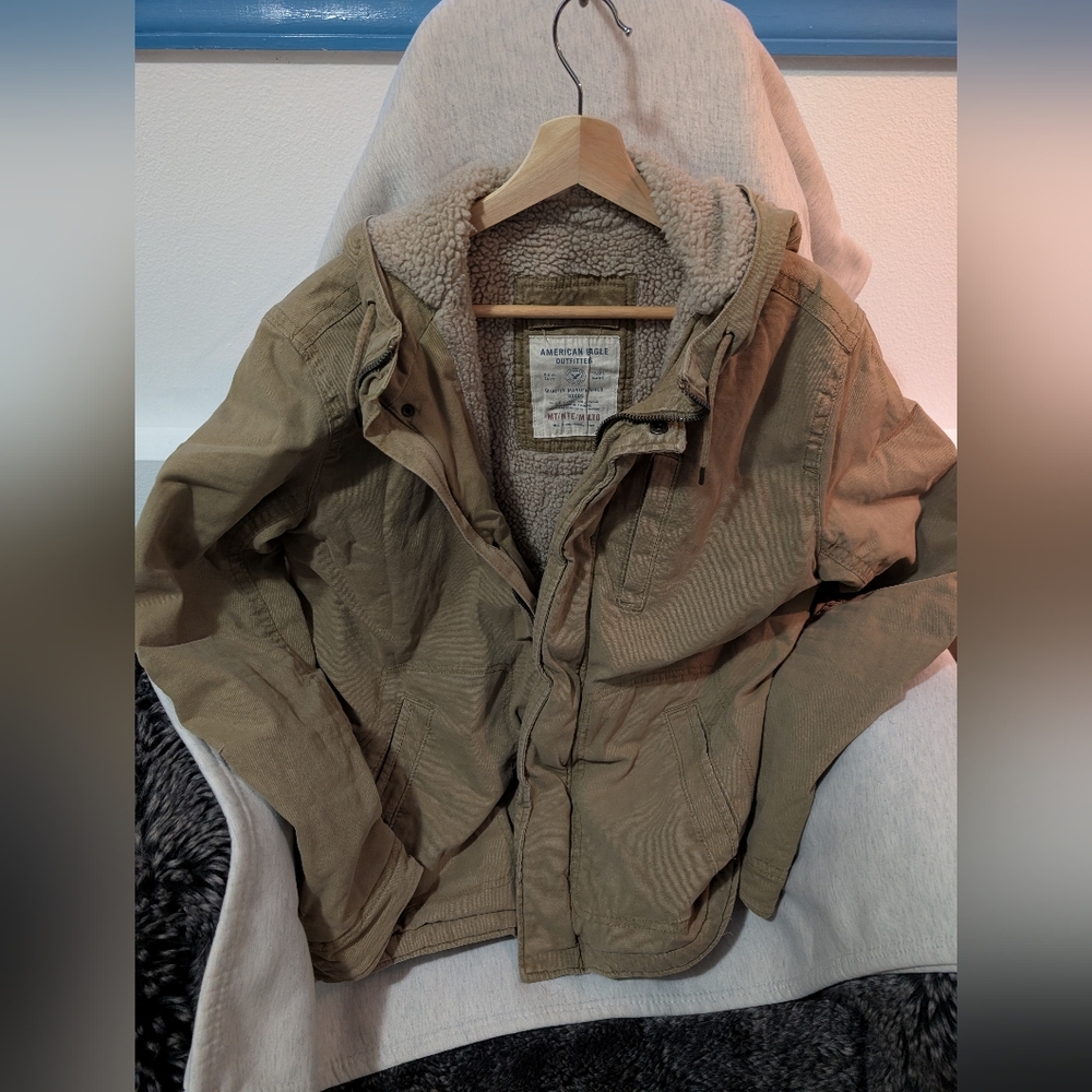 American Eagle Outfitters Tan Bomber Jacket